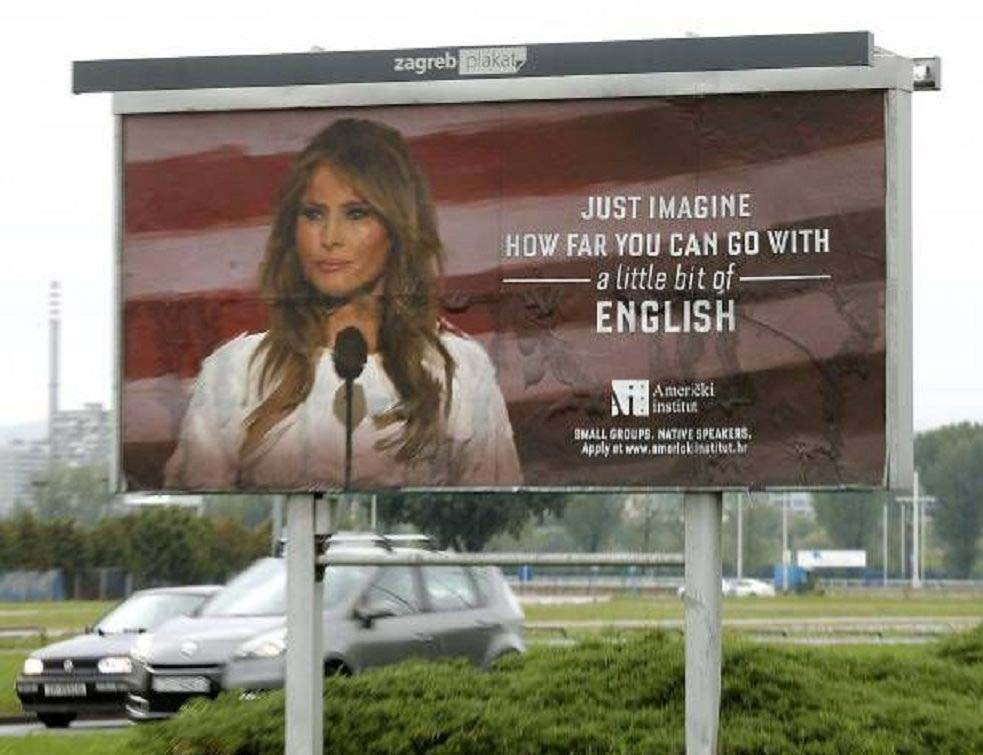 ПРВА ДАМА ОДЛЕПИЛА: Меланија Трамп тражила ХИТНО УКЛАЊАЊЕ билборда са њеним ликом, који су се појавили у ЗАГРЕБУ